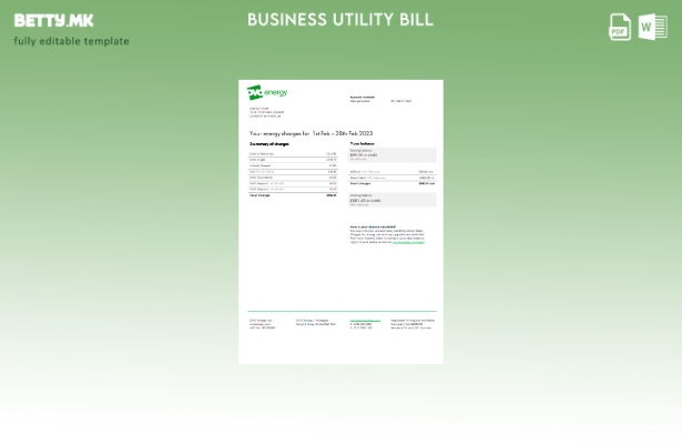 Модерен стил Образец за деловна сметка за електрична енергија Ovo Energy